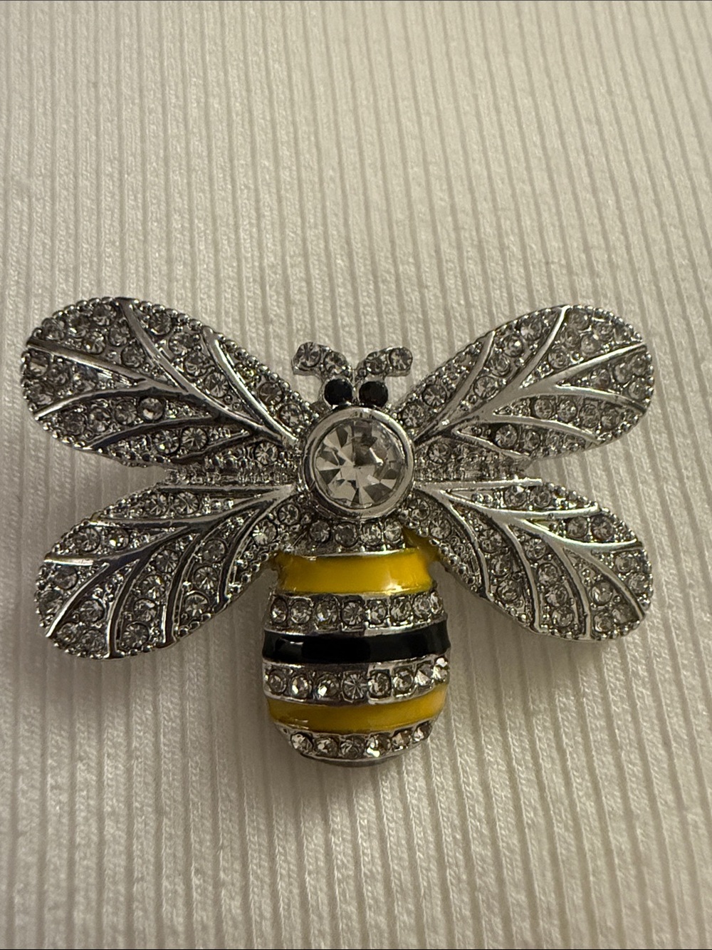 Sparkling Bee Hair Brooch Yellow and Black